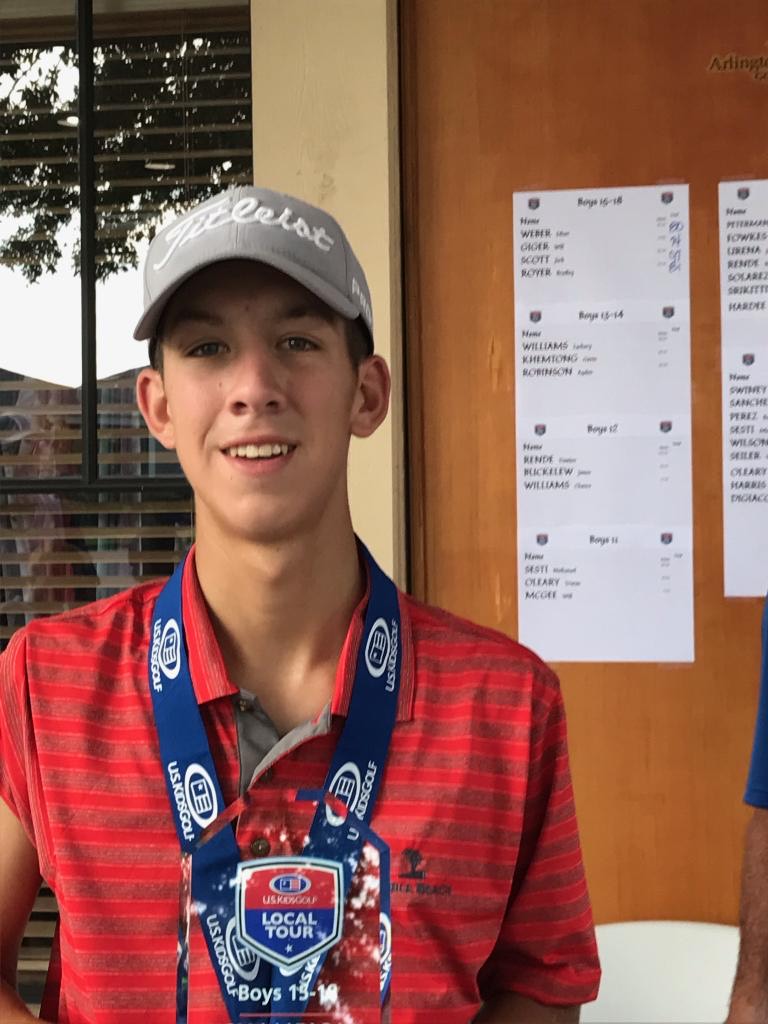 GigerWilliam's tweet photo. Won 1st Place Today competing at @arlington_ridge and shooting a 73! Proud to play another round of golf on the @uskidsgolf tour. Looking forward to the next contest! #Golf @GatewayPanthers https://t.co/ryKVnpVFYO