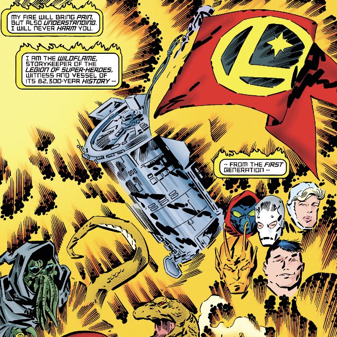 BenJMorse's tweet photo. Legion of Super-Heroes #1,000,000 jumps even further into the future with a framing story by Tom Peyer and Keith Giffen that spiritually echoes a lot of Jack Kirby’s 70s DC output, which feels like an appropriate place to wrap up this event.
#DCOneMillion https://t.co/QGz8FBNQyF