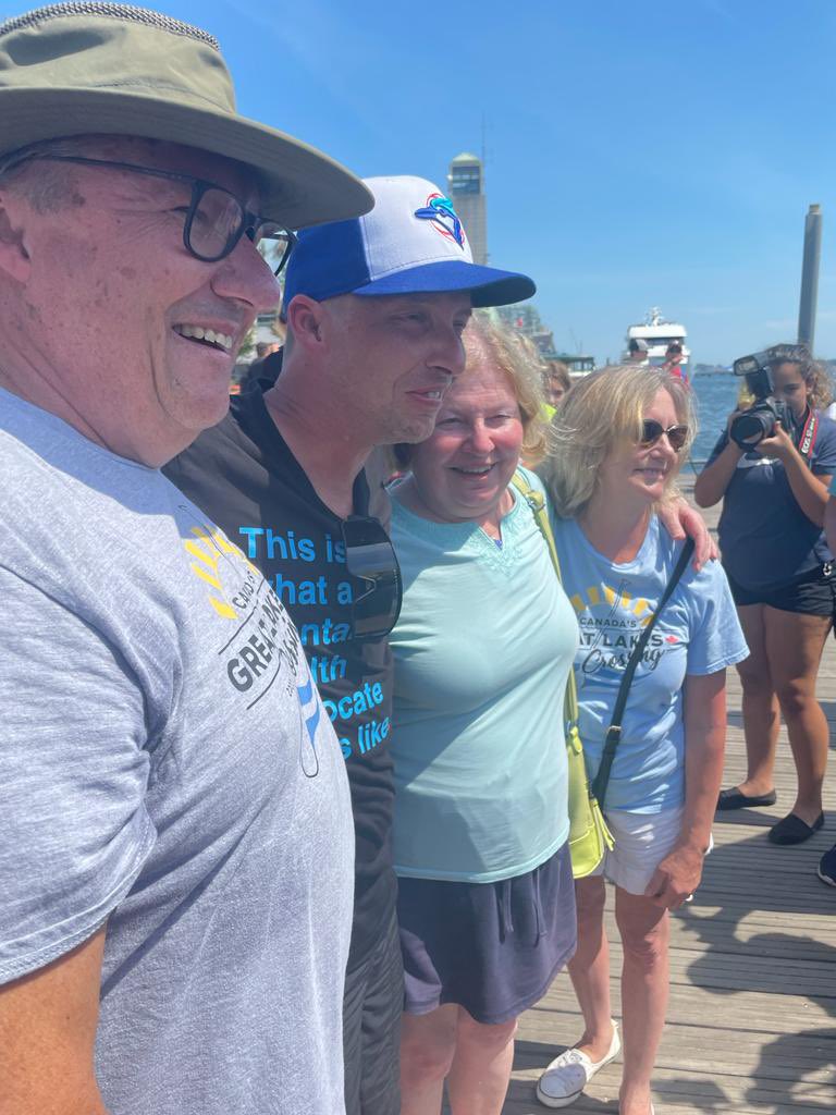 TrusteeAgnew's tweet photo. Soul filling experience today cheering on @MikeShoreman as he made history as the first paddleborder with a disability to cross the 5 Great Lakes! All in an effort to raise money and awareness of youth mental health @jackdotorg #disabilityadvocate #mentalhealthadvocate https://t.co/YyO2gkRmVs