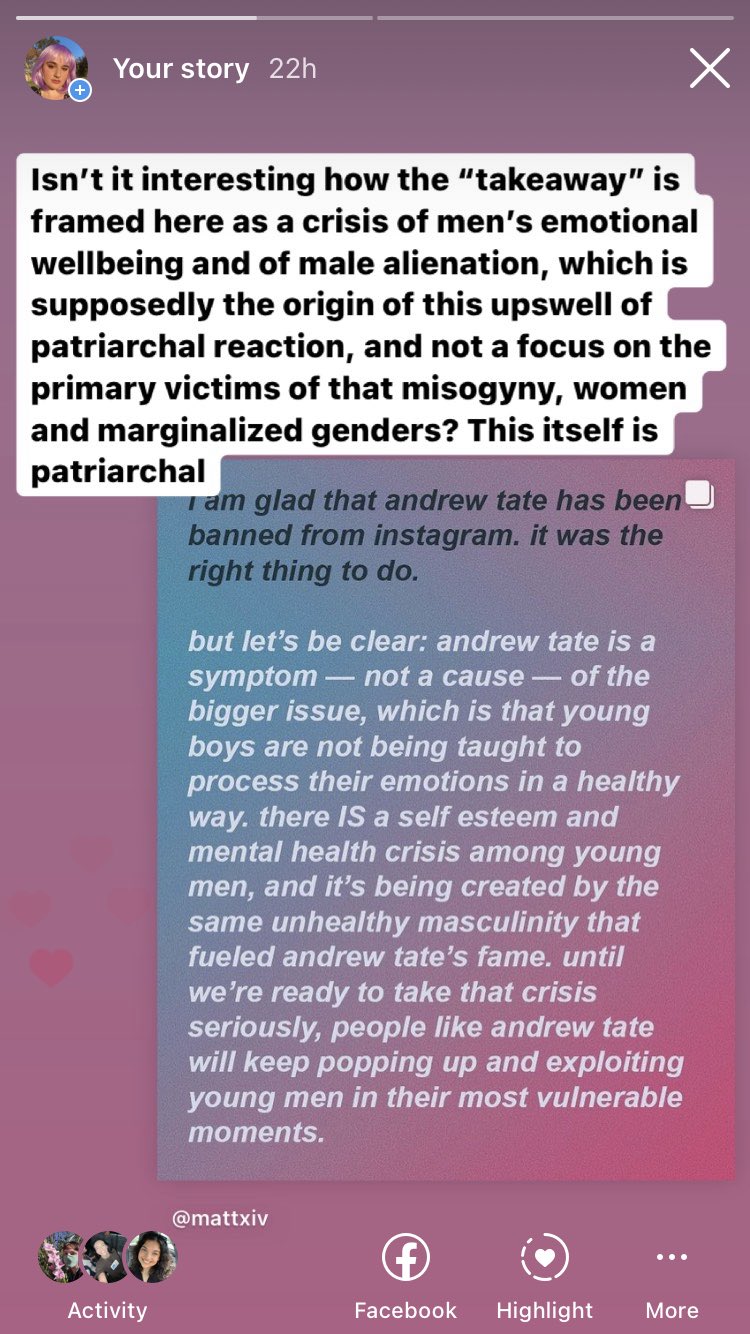 river➡️sea on X: It's really obnoxious that the final analysis always  seems to be how patriarchy harms men, its primary beneficiaries  t.coPQ7npjUVkI  X