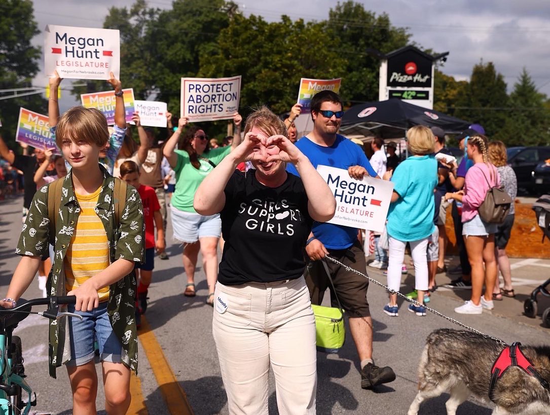 NebraskaMegan's tweet photo. The turnout for Dundee Day was amazing! Thank you to everyone who came to walk with me and say hello to neighbors today! #RunMegRun https://t.co/UT1fWxFeAL