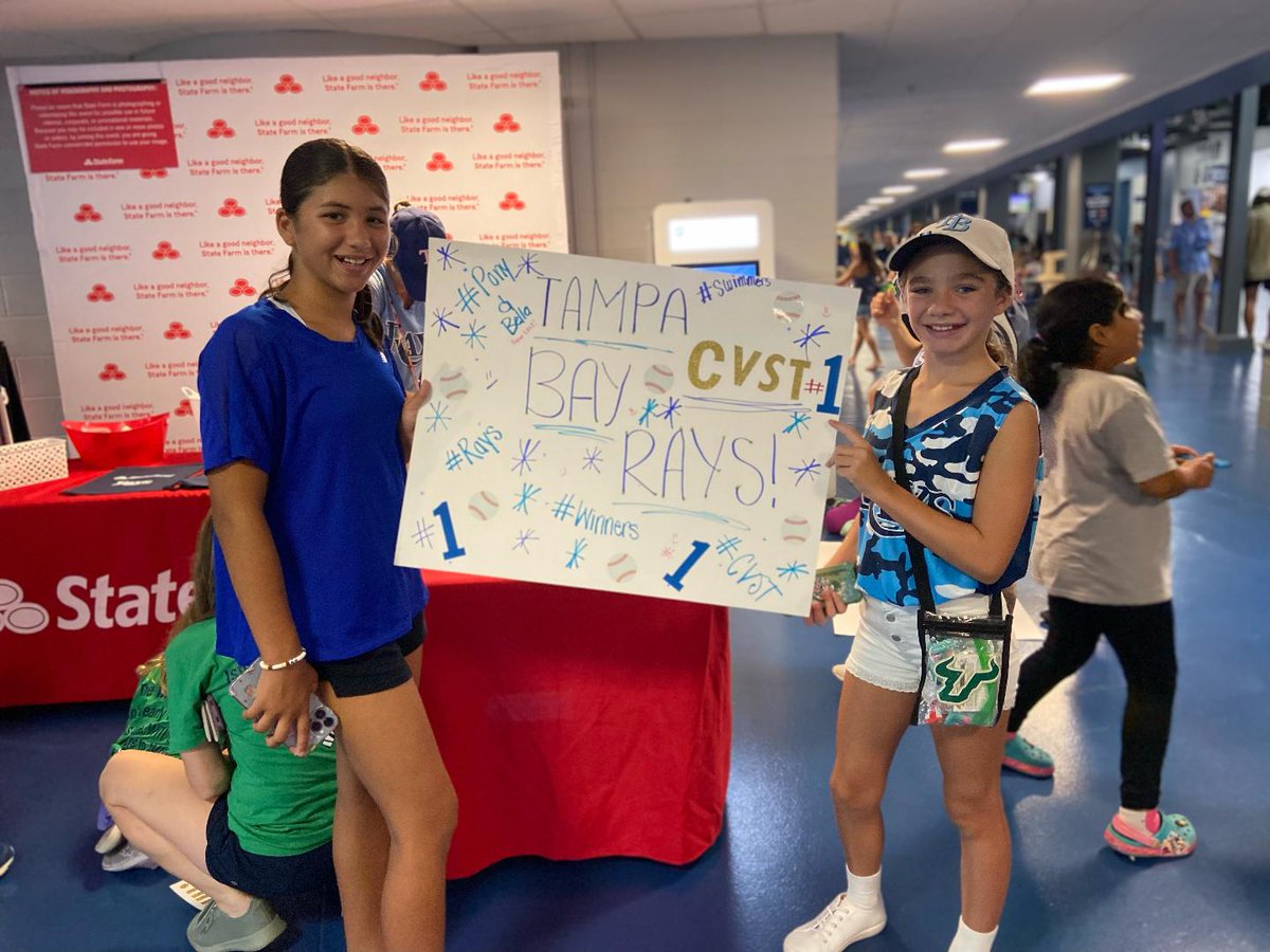 CVSTSwimming's tweet photo. Florida Swimming Day with the Rays and #CVST is well represented! #GoRays #GoVillage #FunnestTeam #LoveThisSport @floridaswimlsc https://t.co/MWPLQF1Dce