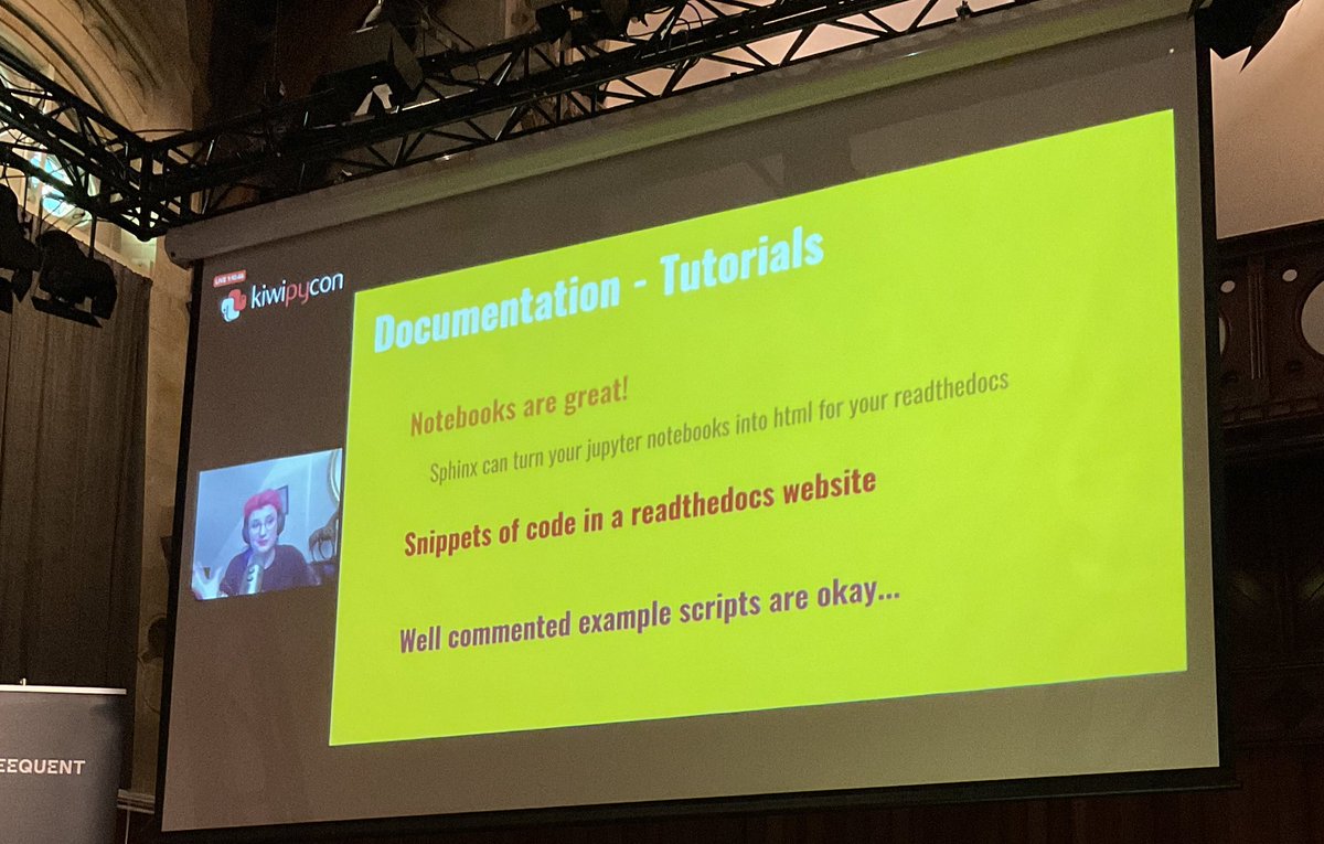 kiwipycon's tweet image. Peals of wisdom from Dr. Héloïse Stevance @Sydonahi at the #KiwiPyCon Sunday keynote.
+ Fail but do it with class
+ Write tutorials for your code 
+ License your code
+ “Forget ‘best’ practice. You just need good enough practice.” 

#WeAreKiwiPyCon