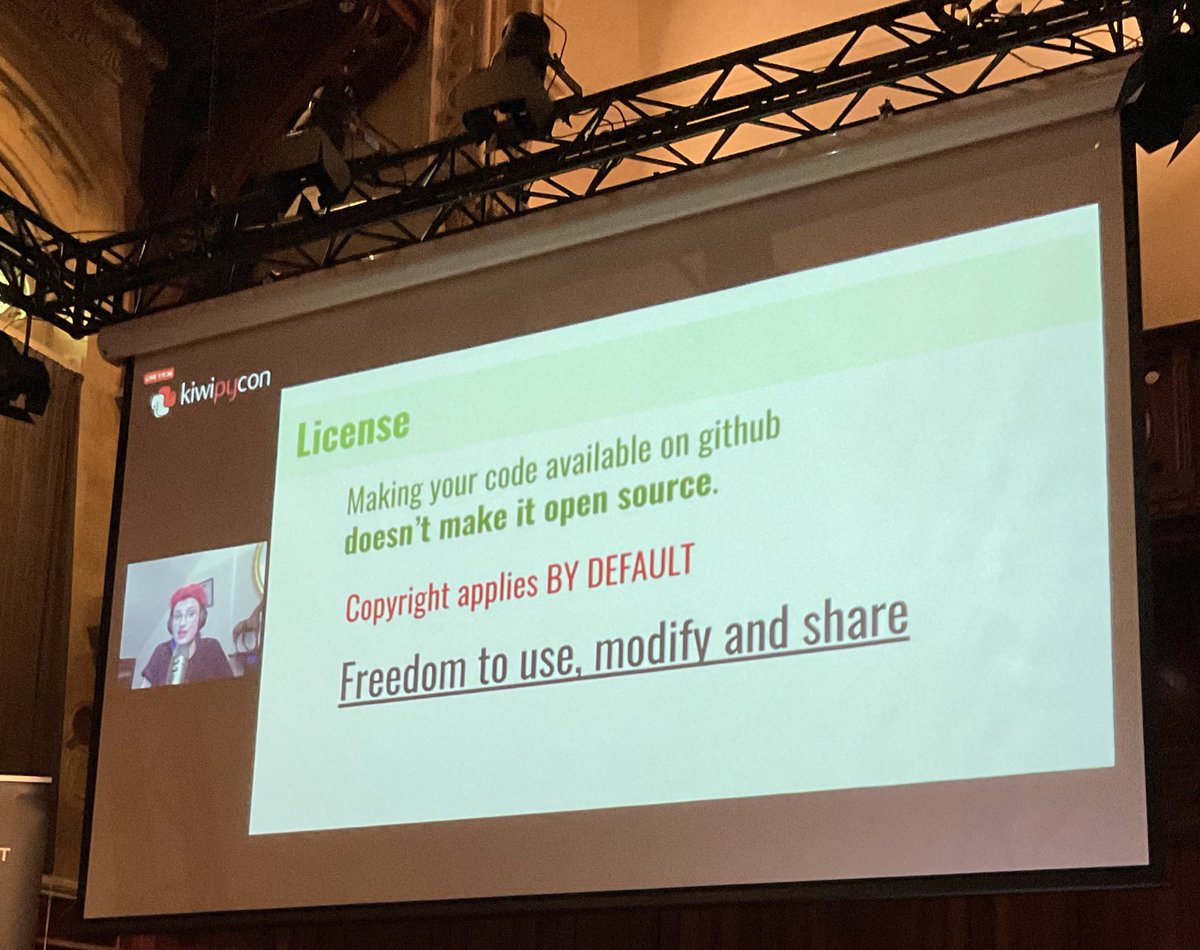 kiwipycon's tweet image. Peals of wisdom from Dr. Héloïse Stevance @Sydonahi at the #KiwiPyCon Sunday keynote.
+ Fail but do it with class
+ Write tutorials for your code 
+ License your code
+ “Forget ‘best’ practice. You just need good enough practice.” 

#WeAreKiwiPyCon