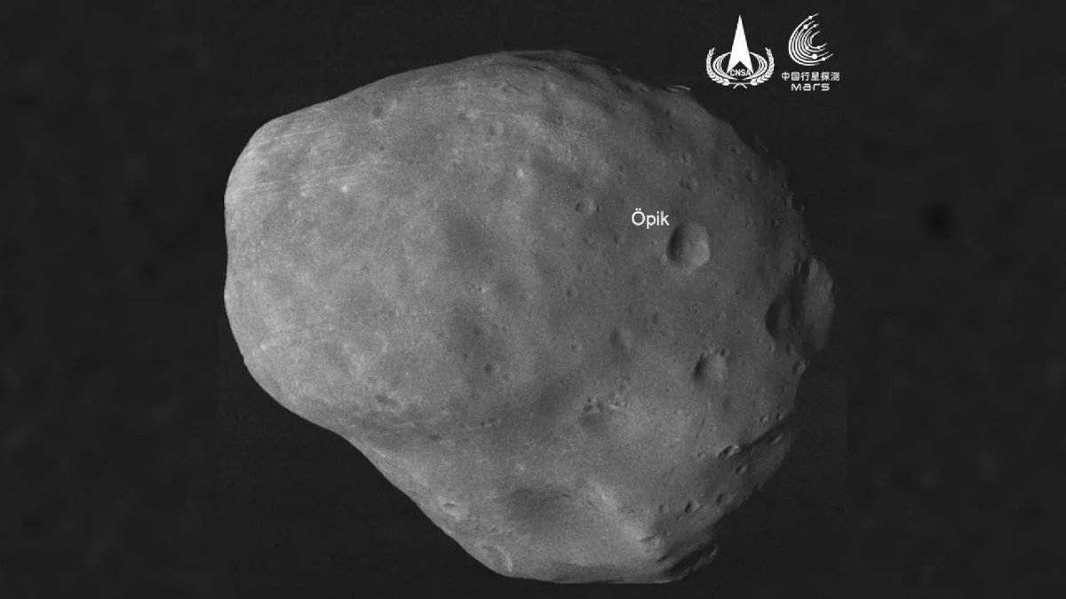 fcain's tweet photo. Tianwen-1 takes a high-resolution image of Phobos to celebrate its second anniversary - https://t.co/GNWITZ7mcE by @AndyTomaswick https://t.co/Ct9JCNGF7H