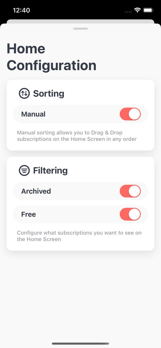 skaffer_app's tweet photo. 🎉 New Skaffer Beta is available in Test Flight, featuring:
- Home Screen configuration. Configure sorting and filters for subscriptions on the Home Screen
- Refreshed Tab Bar icons
- iOS 16 support

Download it at https://t.co/BOrQJ37OWu https://t.co/7xS9lhmTsv