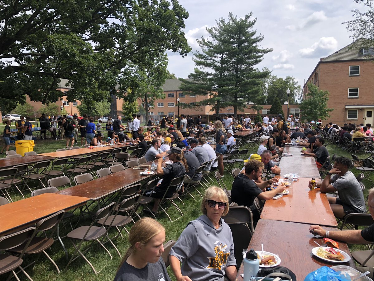 CoachHilvert's tweet photo. What a great day! The Jacket Backers put on a great picnic in the North Quad! Thank U! The young men of BW brought school supplies to help Church Ministries! What a kind act to give back to the Berea Community! #BWFBFamily https://t.co/D7AJeVEtYR