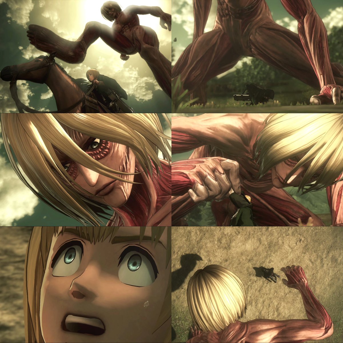 aruanigallery's tweet photo. Armin and the Female Titan in the AOT game https://t.co/UxPxNzNDeG