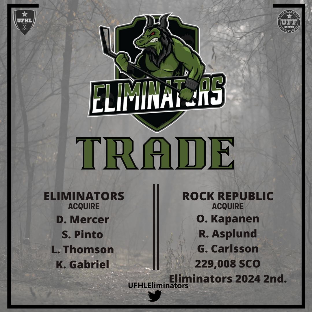 Eliminators have added some solid young players for there 22/23 season! 

@TheUFHL @UFFSports  <a href="/wewillrockyah/">Rock Republic HC of Newfoundland</a>
#UFFSports #FantasyHockey 
#SCO #Cudos