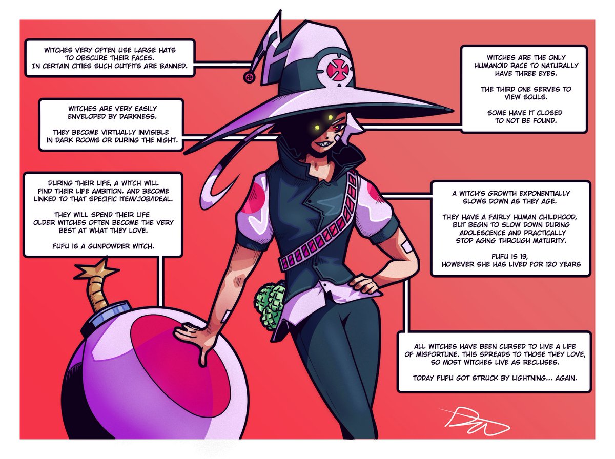 TriggyKyun's tweet photo. "You wouldn't want to have a witch in your community"

"For the sake of your safety, here are some facts about these horrid creatures."

Featuring the young witch Fufu. https://t.co/GoiZxtO8LP