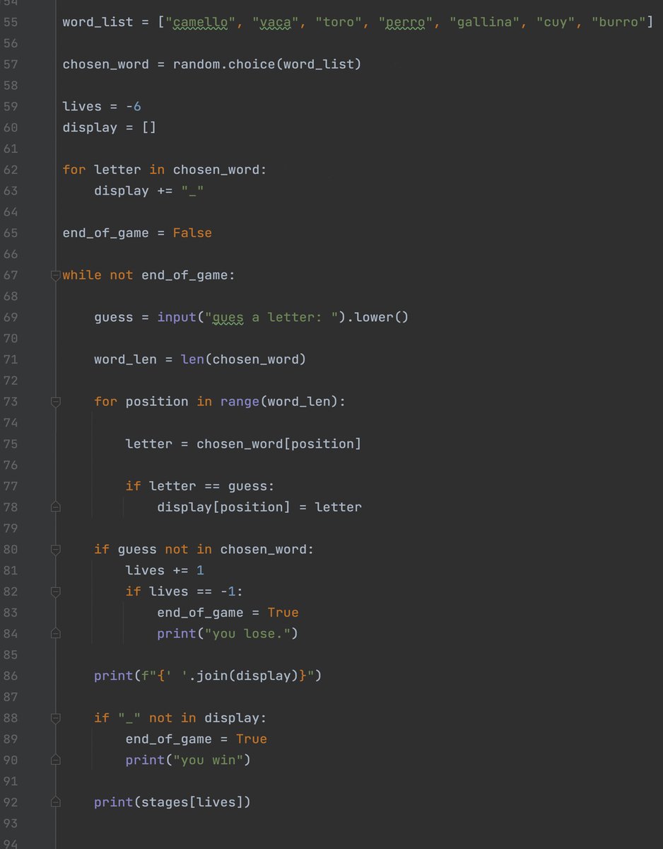onlycodepy's tweet image. onlycode.py
welcome to the hangman game, guess and save yourself...👌🦾
#hangman #code #onlycodepy #playcode #programmers