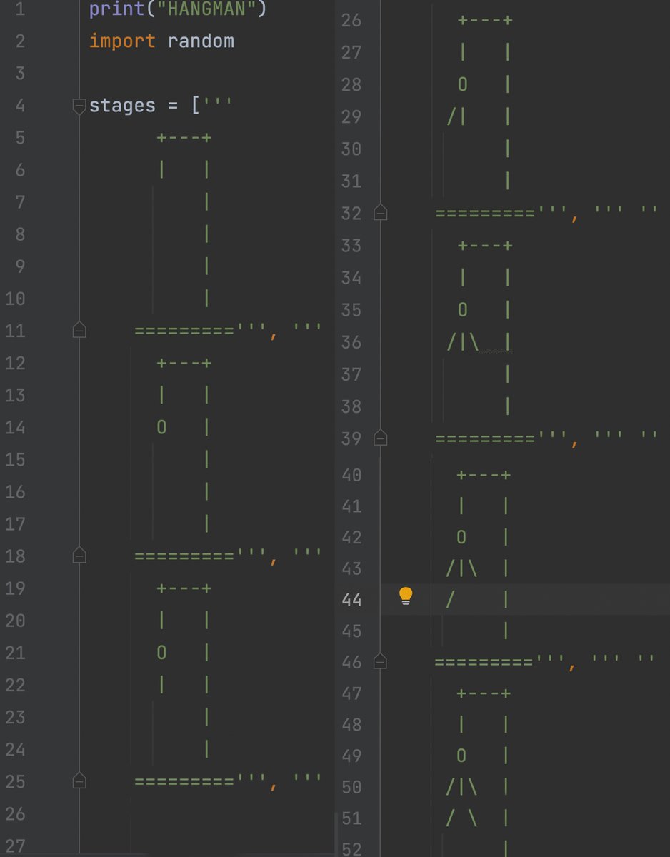 onlycodepy's tweet image. onlycode.py
welcome to the hangman game, guess and save yourself...👌🦾
#hangman #code #onlycodepy #playcode #programmers