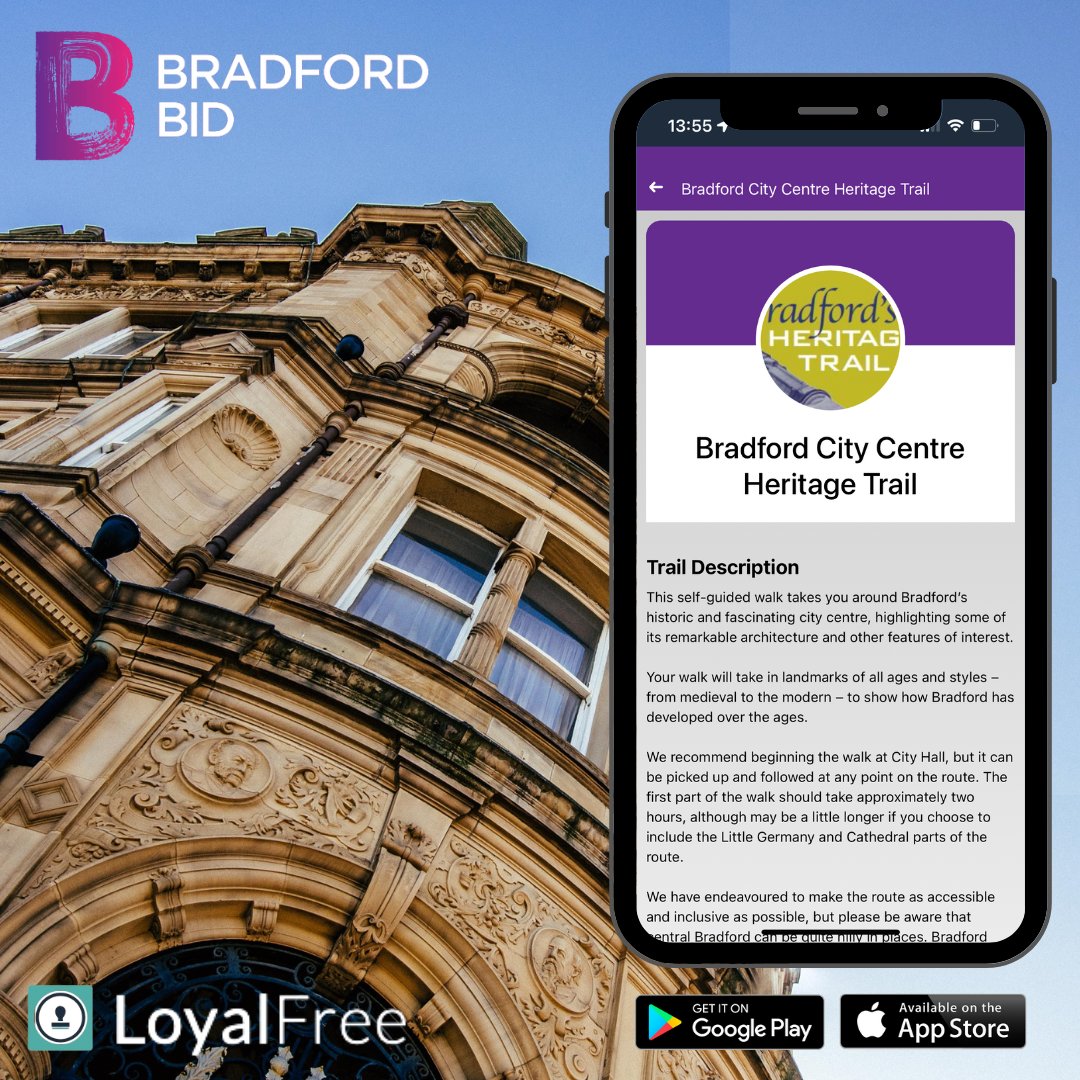 bradford_bid's tweet photo. We're lucky to have some remarkable architecture here in the city centreβͺοΈ
From City Hall to Little Germany you can explore it all with the Bradford Heritage Trail on the @loyalfreeapp π±
#loyalfreeapp #bradfordbid https://t.co/MaQ94xIylP