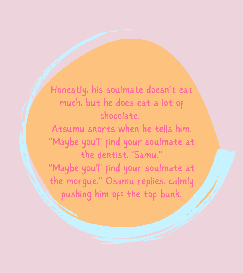 discokonomi's tweet photo. Happy #TendouRarepairWeek
Here's a little osaten fill for Day 5: Soulmates!
🍙 G | getting together | 3.6k
🍙 Osamu tastes everything his soulmate tastes
🍙 homesickness & desire
🔗https://t.co/wY8Z5vJ9OL https://t.co/CGvIEFcNK4