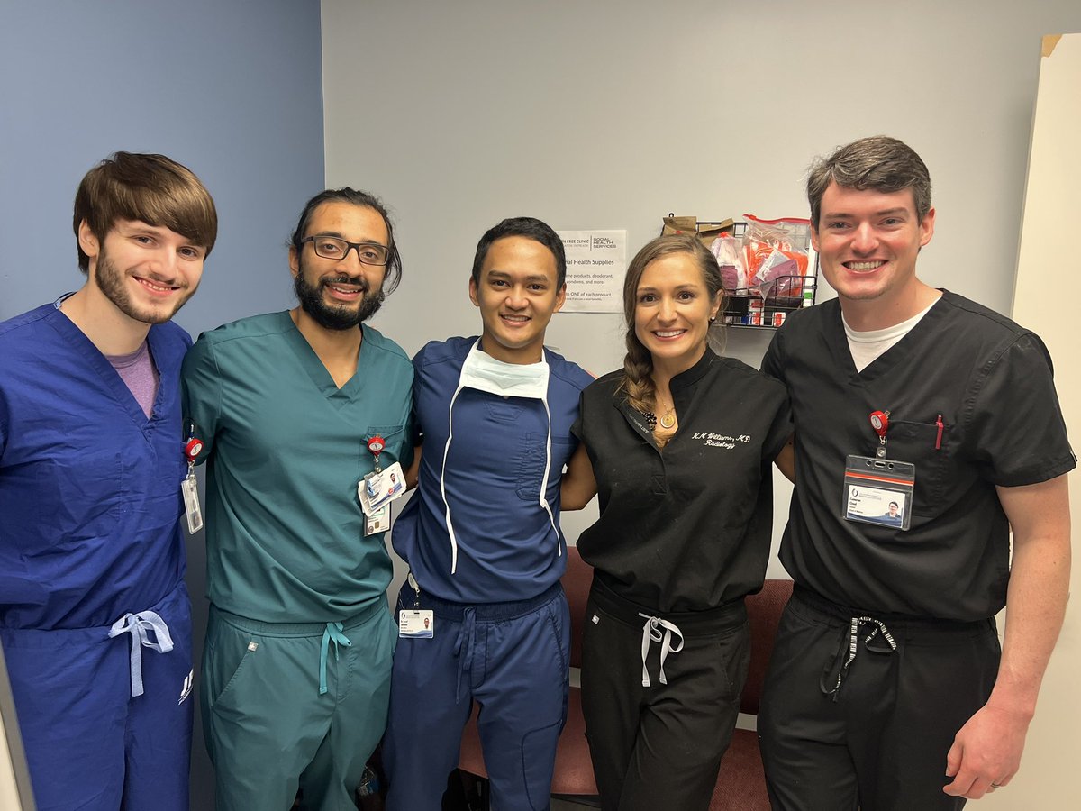 <a href="/UMMCRads/">UMMC Department of Radiology</a>, 1 Faculty, 2 Residents &amp; an M1 and M4, representing at the Jackson Free Clinic. Scanned a hip and foot and helped w/a few sticks! ❤️’d hanging w/this crew. <a href="/jxnfreeclinic/">Jackson Free Clinic (JFC)</a>