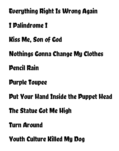 AlexVorkov's tweet photo. My ten favorite They Might Be Giants songs, listed alphabetically. 

#TheyMightBeGiants
#Top10 
#Randomness https://t.co/o5oJnvIAq7