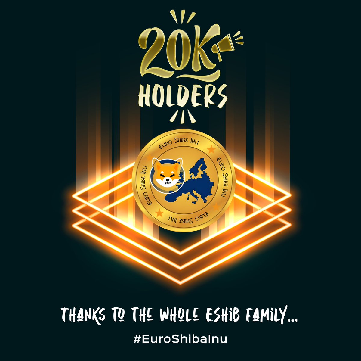 EShib_token's tweet photo. Congratulations #EShib Family, we are already +20K Holders!

#EuroShibaInu https://t.co/5Sl04QMeHn