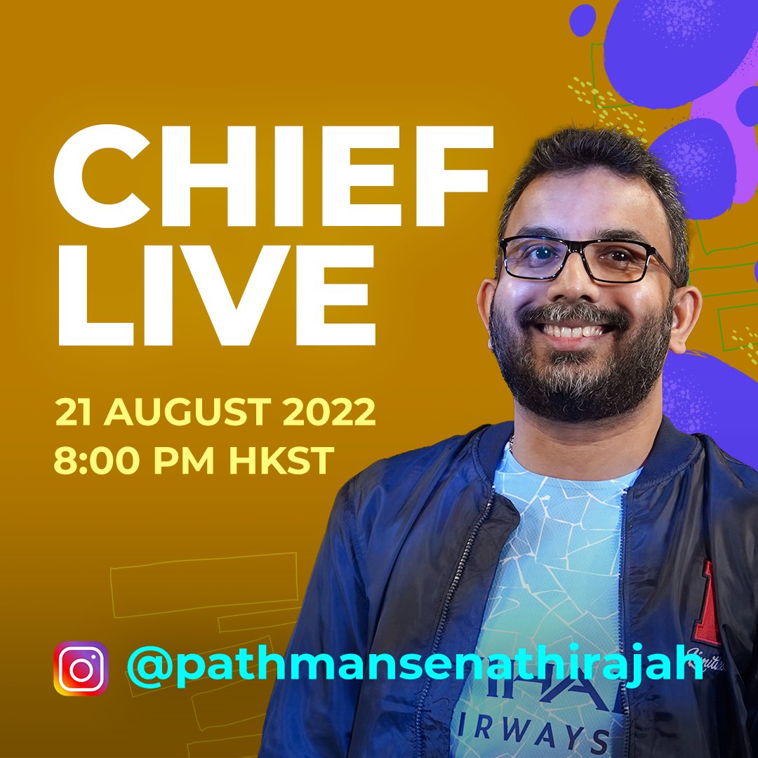 thev_official's tweet photo. Join Chief Pathman Senathirajah LIVE on his Instagram account today 21 August 2022 at 8:00 PM HKST!

>> https://t.co/4im8Wd9bxm https://t.co/iKttCrjyax
