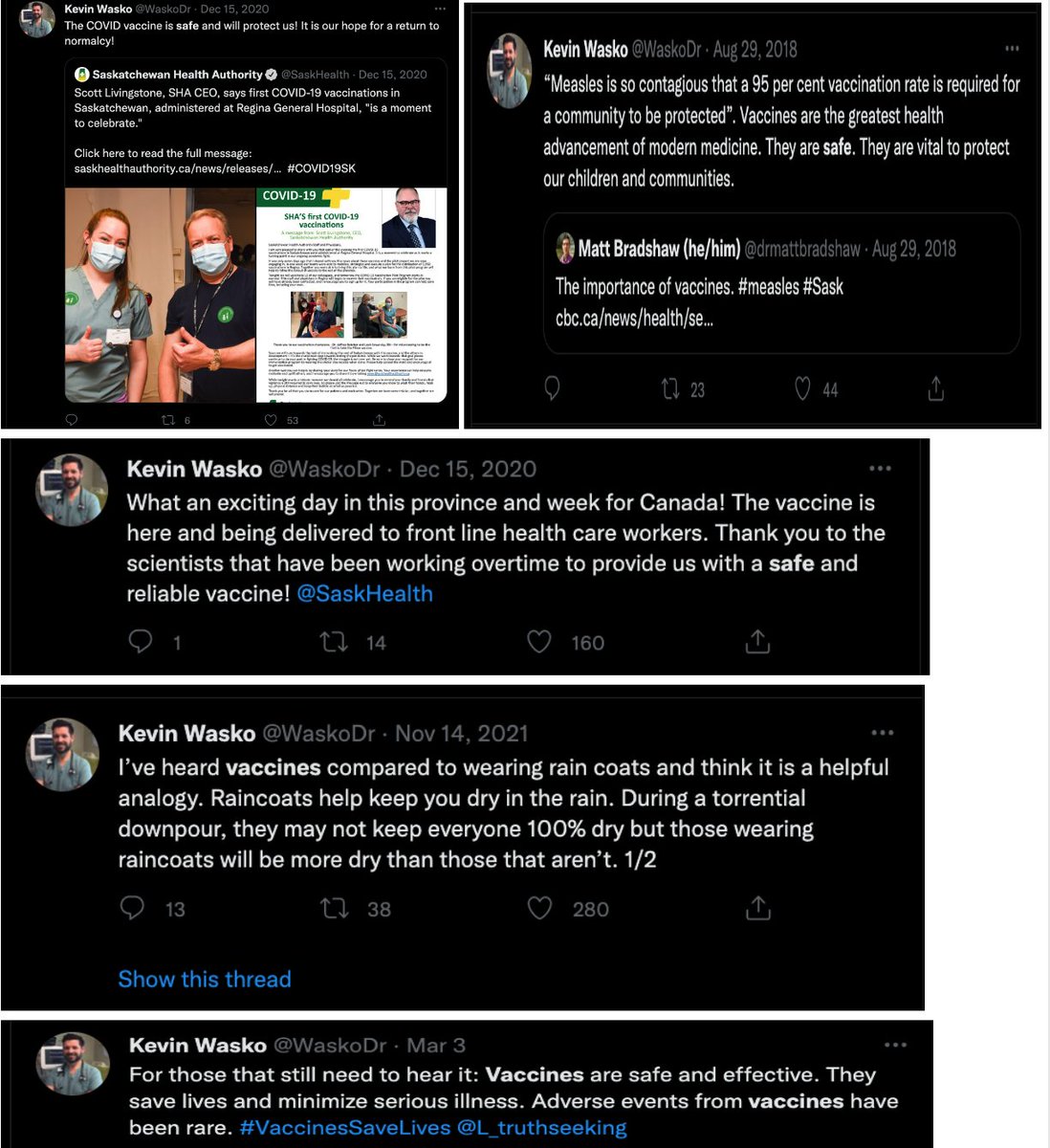 SchitzoCrypto's tweet photo. @WaskoDr Dr. Wasko, humor me if you could.  Your comment "..meant to..."  seems a bit odd🤔

Safe and effective? -> Raincoats? -> Intentions? 

Some might conclude from this that the shot is experimental. 

Some might think that you're trying to save your ass.

#CrimesAgainstHumanity https://t.co/YtnAyXICh2
