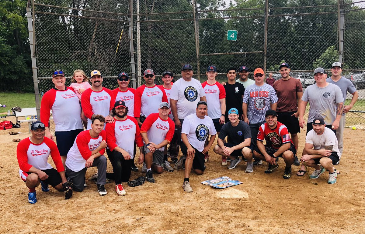 MplsFirefighter's tweet photo. Big thanks to Saint Paul Firefighters Local 21 for coming out to take on our Local 82 in a little friendly softball action this afternoon. We’ll have to do it again soon.
#iaff #local82 #local21 https://t.co/W6Gmpl0fpJ