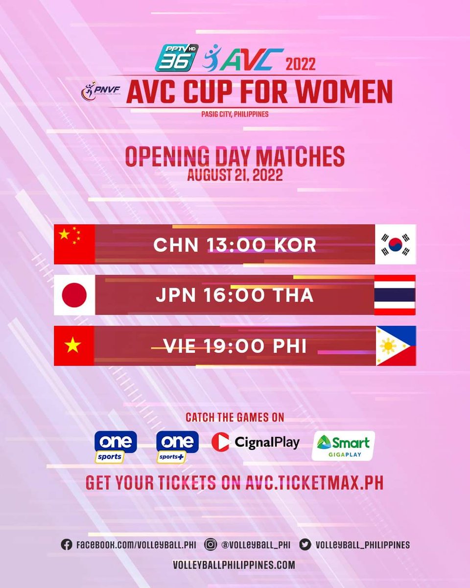 BenLics's tweet photo. The #AVCCupForWomen2022 
Volleyball opening day schedule 

#AVCCup2022 
#volleyball 
#adbentures https://t.co/TvcFrKyQwA
