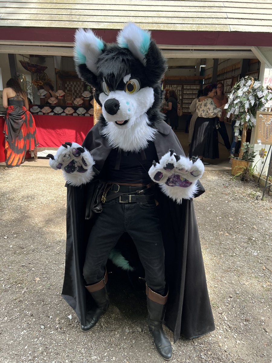 afiendishfox's tweet photo. took a picture of this nice fursuit costume at the michigan renaissance festival but forgot to ask for their name. anyone happen to know who this furry at #michrenfest is? was definitely one of the highlights of my first experience at these kinds of places https://t.co/tln8TAwULb