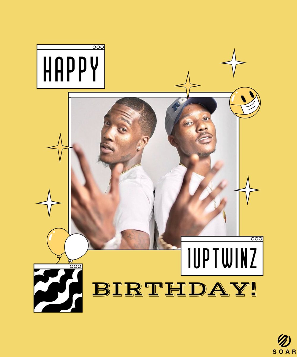 soarmusicgroup's tweet photo. Happy Birthday! @1uptwinz On this special day, We wish you both the very best, all the joy you can ever have and may you be blessed abundantly today, tomorrow and the days to come! May you both  have a fantastic birthday and many more to come. 

#soarfamily #soarpublish #empire https://t.co/NY6M2FvvCI