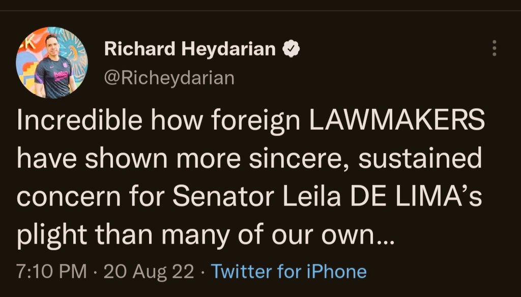 Incredible how some members of academia resort to VALIDATION from foreign lawmakers (and foreign entities) to internationalize an issue that is best resolved by our independently functioning Philippine courts.

By the way, Ninoy is not a hero.