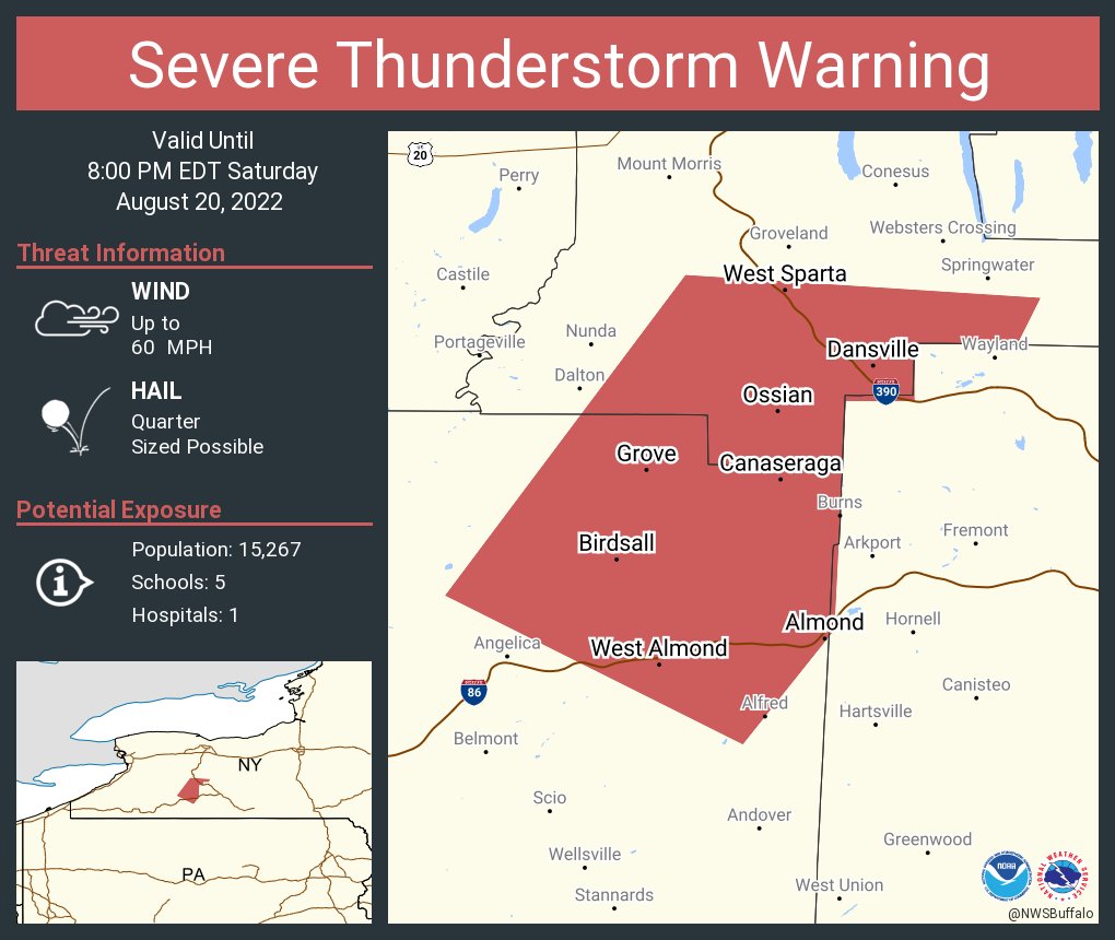 NWS Buffalo on Twitter "Severe Thunderstorm Warning including
