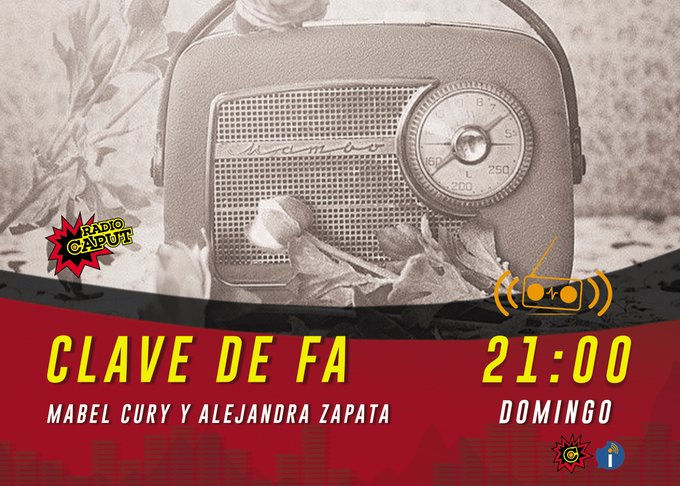 caputradio's tweet photo. 👉 #AHORA
➡️ Ya empieza Clave de Fa, con canciones, poesías e invitados de lujo por Radio Caput.
Escuchalo acá!
💥 https://t.co/36JEighc4d 👈
✅ #ClaveDeFa | Domingos21hs
🎙️ Conducen: #MabelCury y #AlejandraZapata https://t.co/dTy1sWajAP