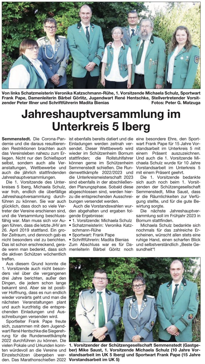Dorstadt_38312's tweet photo. Wolfenbütteler Schaufenster vom 21. August 2022, Ausgabe Asse/Schöppenstedt, Seite 25
#Dorstadt #Oderwald #Wolfenbüttel #Schützenverein #Schießsport #UK5 #Unterkreis #Iberg #JHV #Jahreshauptversammlung #Semnenstedt #Schulz #Matzuga https://t.co/WeDnBoMfEF