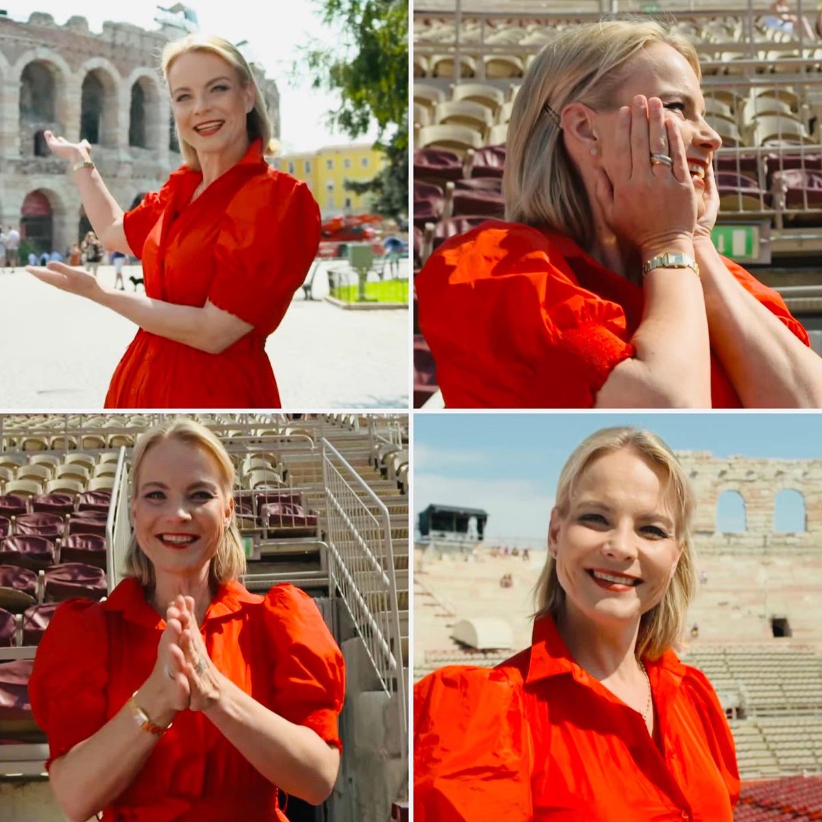 I love how excited Elīna is as she steps into the historical Arena di Verona for her house debut in her famous, fiery role of Carmen😍