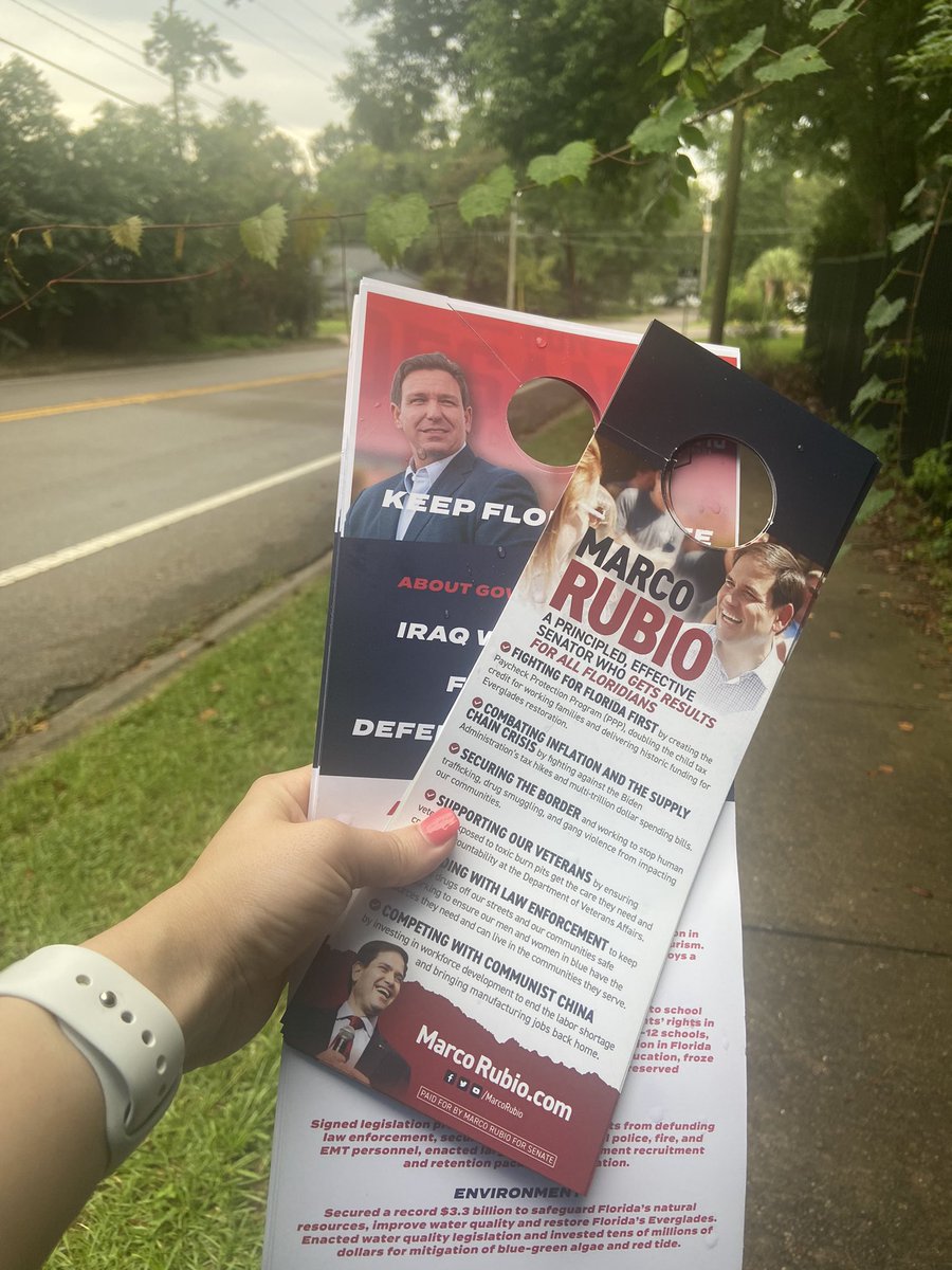 🌧 or ☀️, Saturdays are for the doors! Making a final push to help voters make a plan to vote ahead of Florida’s Primary Election on Tuesday! #LeadRight🇺🇸🐘☀️