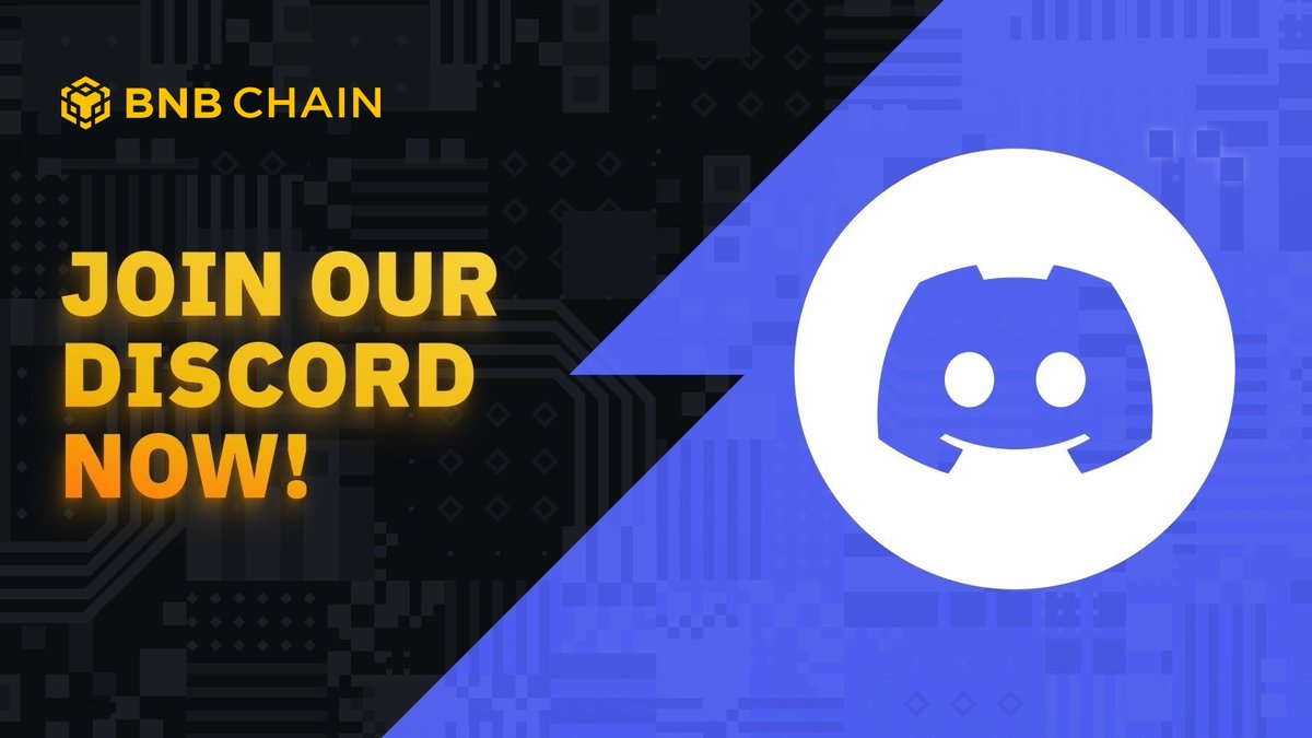 BNBCHAIN's tweet photo. Join the thousands of developers on Discord, engaging with our team and getting the answers they need on their building journey. 

Become a part of #BNBChain's Discord here ⤵️
https://t.co/FGbUkoXPpF https://t.co/F1BWkC1WWb