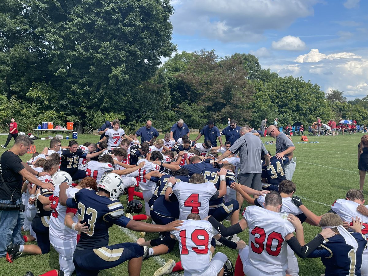 Not many people get to be part of a group that is the first to do something special. Today, we may have lost our first football game, but for TCA, these boys are the very first of many football teams that will wear navy and gold 🦅🏈