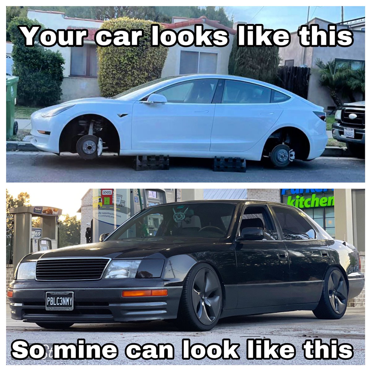 PRIDE_6IX's tweet photo. @Tesla vs @Lexus 
.
#Tesla vs #Lexus https://t.co/zJWpMChvm8