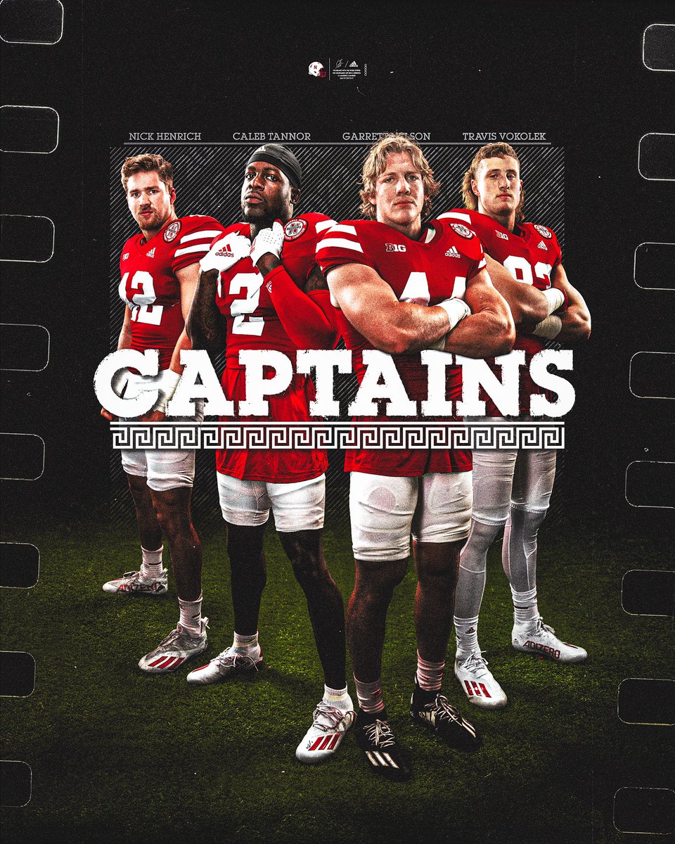 HuskerFootball's tweet photo. Presenting your 2022 Team Captains

#GBR https://t.co/FJatElG8w3