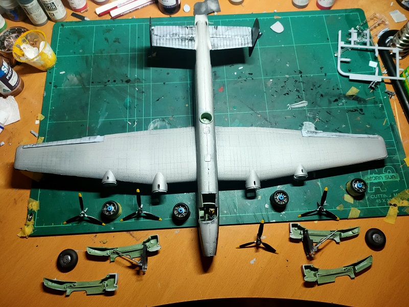 WartsNAllModels's tweet photo. No stream today, but back at our usual time tomorrow to #complete the #lancaster #wingassembly, #finish the #halifax #wheelbays and #engines, and #fixup the #spitfire #undercarriage. See you then! #scalemodels #ww2 #aircraft #airfixmodels #AZModels #RAAF #RCAF #art #Hobby https://t.co/8gKQj5tFW2