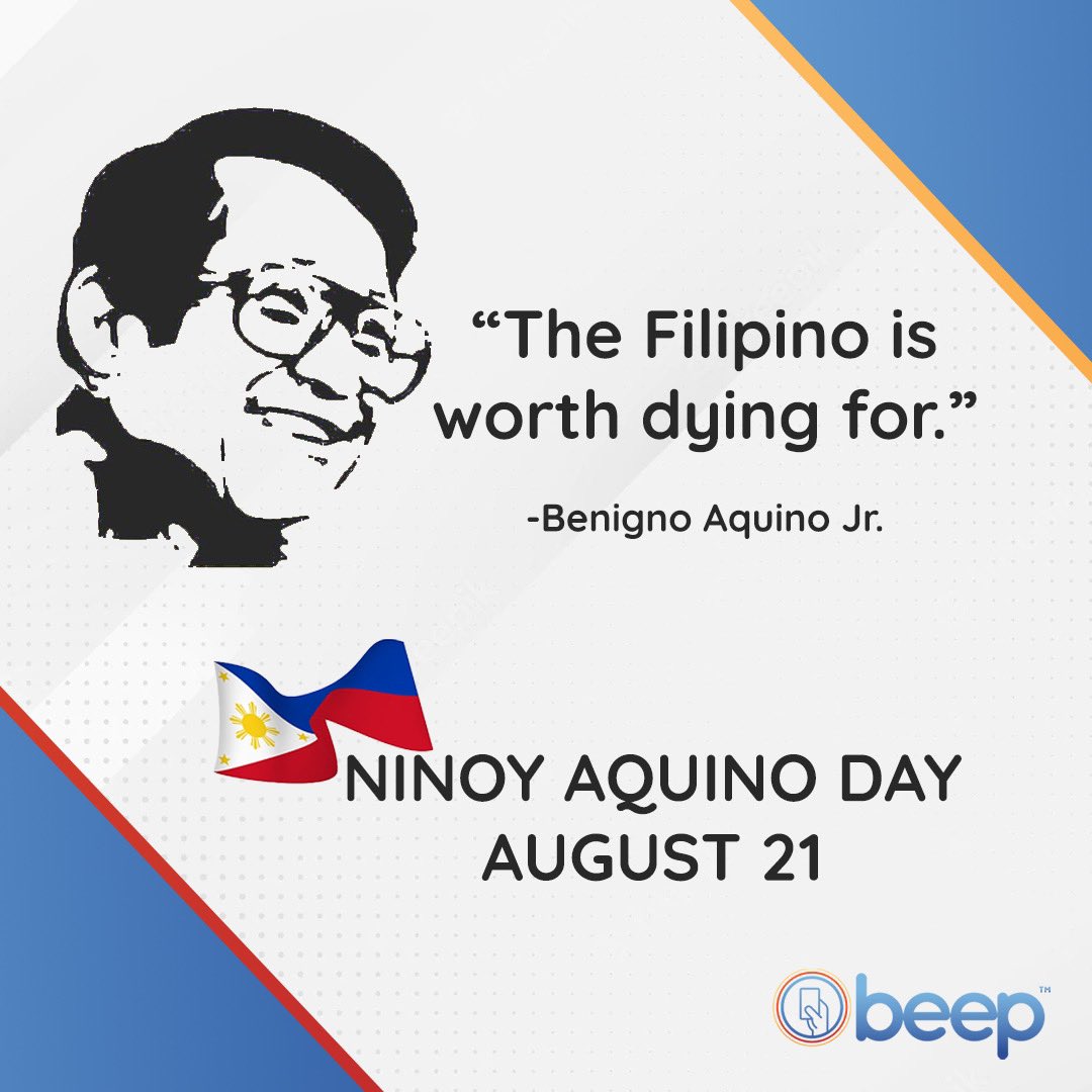 beep_card's tweet photo. Kaisa ninyo ang beep™ sa paggunita ng buhay, talento, at sakripisyo ni Benigno “Ninoy” Aquino!
Nawa’y patuloy siyang magsilbing inspirasyon sa lahat ng Pilipino.
#NinoyAquinoDay
#beepcardPH
#beepbusiness
#ibeepmona
#lakasngbeep https://t.co/KVPfhqu9yQ