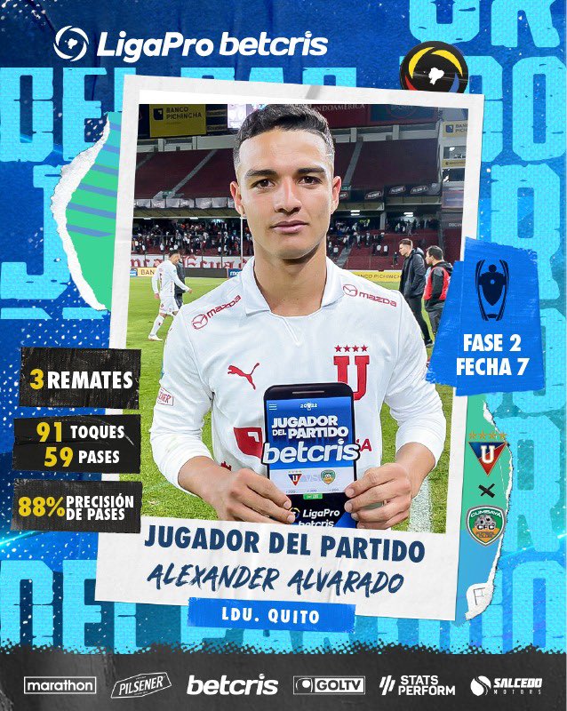 LigaEcuabetec's tweet photo. 🥇Alexander Alvarado de @LDU_Oficial es el jugador del partido @betcrisecuador ⚽️

¿Cuántos likes para este crack?🔥🔥
⠀⠀⠀⠀⠀⠀⠀⠀
#LigaProBetcris #JugadorDelPartidoBetcris🇪🇨💯 https://t.co/crZQMSEkW3