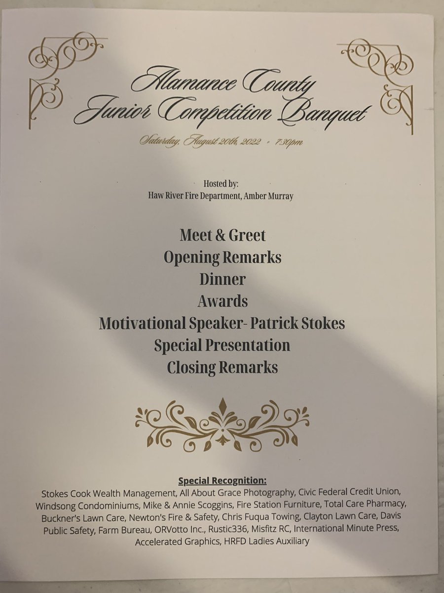 Happy to be at the 1st Annual Alamance County Jr Firefighter Banquet with these guys! <a href="/grayson_loy/">Grayson Loy</a> <a href="/CliftonDavisJr2/">Clifton Davis Jr</a> <a href="/mike_steeleIII/">Michael Steele III</a>