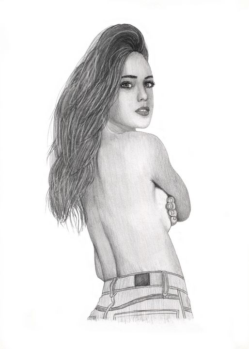 TwistedNonsense's tweet photo. Featured Art of the Day: "Shy Topless Denim". Buy it at: https://t.co/qj1yaASQya https://t.co/3xU1pFIKps