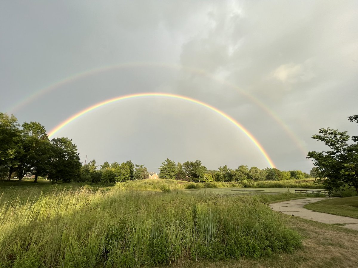 cityofames's tweet photo. An impressive end to Saturday with a double rainbow 🌈 captured at Moore Memorial Park.

#rainbow #doublerainbow #AlwaysAmes https://t.co/LilHULroi2