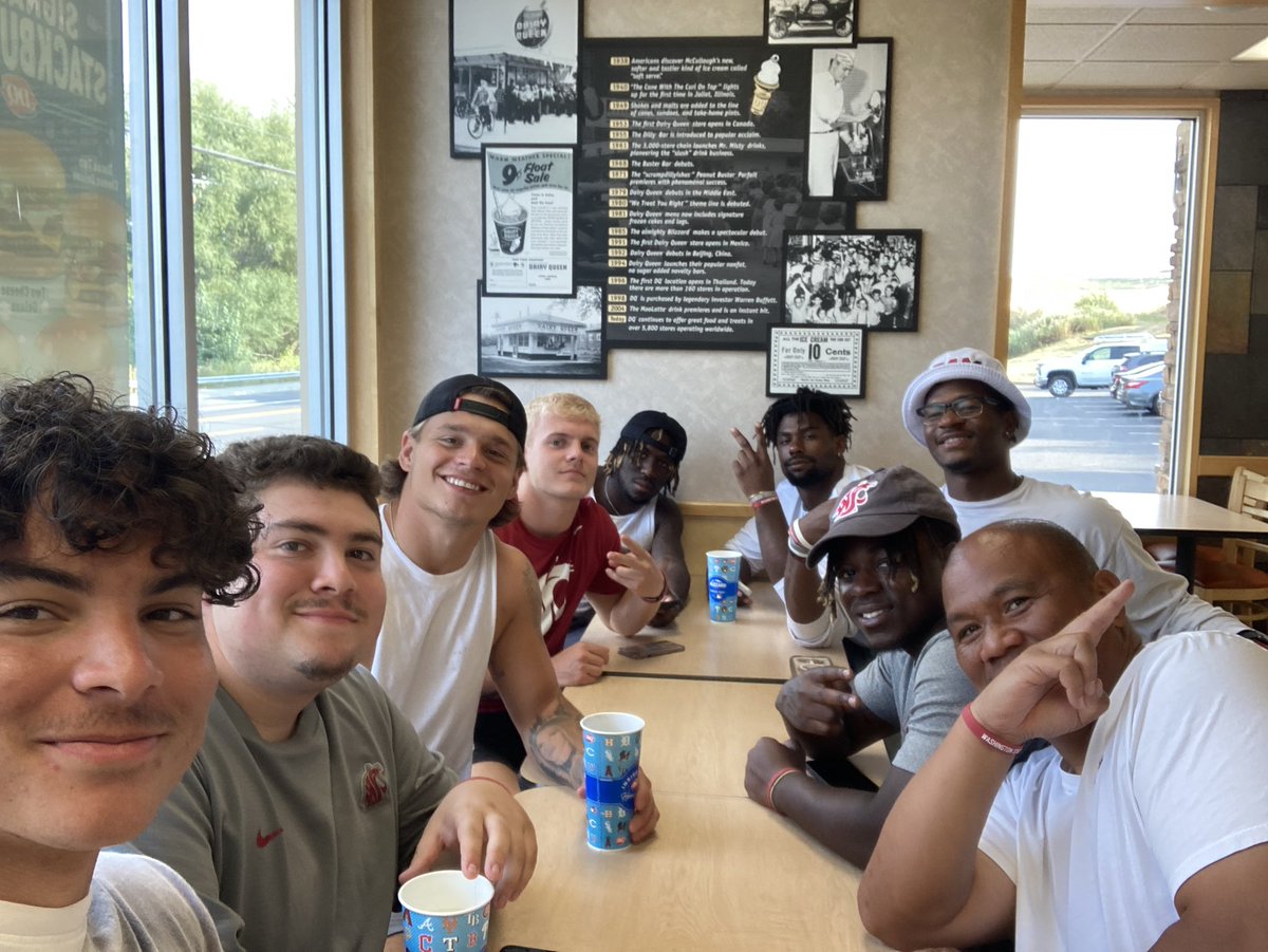 Fall camp ended today with a morning scrimmage, the Lentil Parade, and a quick, spontaneous trip to DQ😂. I’m hard on these guys but I love them way more. RB Day on the Palouse #WSURBs #GoCougs