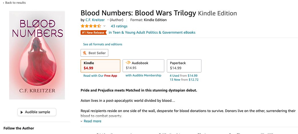 Yay! Our new #book Blood Numbers is already a bestseller in its category and there’s still 10 days till its release! YA dystopian romance!