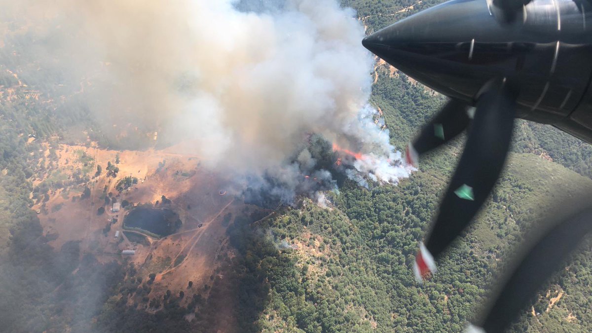CALFIRENEU's tweet photo. CAL FIRE Firefighters responding to a  vegetation fire near Penn Valley in Nevada County in the Owl Creek Rd and Jones Bar Rd. area. The fire is holding at 47 acres. Firefighters have stopped the forward progress of the fire. The fire is now 10% contained. https://t.co/Bg7lMflPP6