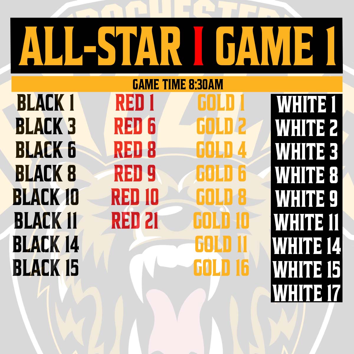 Rochester Grizzlies on Twitter "The following players will be playing