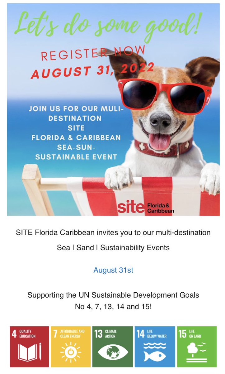 SiteFloridaCari's tweet photo. You're invited to our multi-destination Sea | Sand | Sustainability Events in Clearwater, Miami, Orlando, and Nassau Bahamas on August 31!! #whatsinsite #siteflandcaribb #siteglobal #incentiveprofs #beinsite #sitefoundation #siteunite #sitesustainability https://t.co/1SHqVgDrFW https://t.co/bhHTxzfo9d