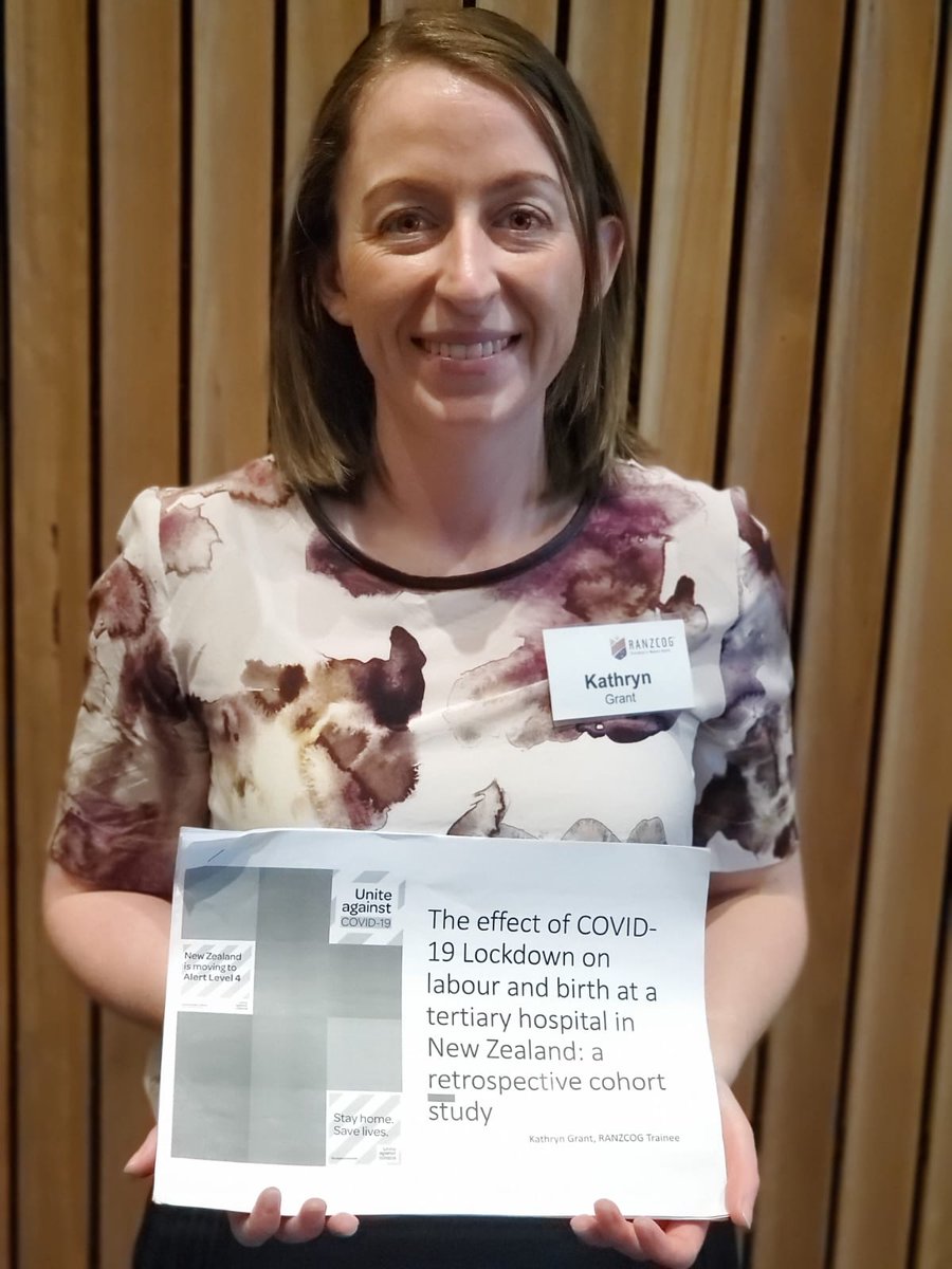 ranzcog's tweet photo. Congratulations to FRANZCOG Trainee Kathryn Grant, recipient of the Gerald Duff Research Prize for her presentation ‘The effect of COVID-19 lockdown on labour and birth at a tertiary hospital in New Zealand: a retrospective cohort study.’
#NZASM #NZASM2022 https://t.co/IxNnqUm9aG