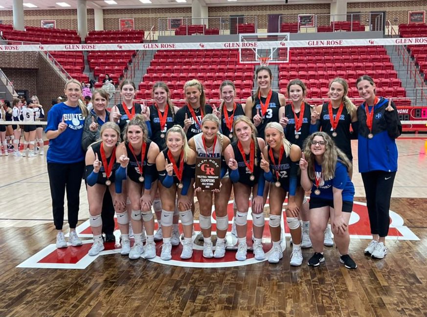 2022 Glen Rose Tournament Champions 🥇
Congrats to our V girls on their undefeated weekend. 
✅ Brock 
✅ Bushland 
✅ Liberty Hill 
✅ Denton High
All Tournament Selections: Briley Singleton, Miranda Putnicki &amp; Tournament MVP: Hanna Rubis 
We are SO proud of these girls!!! 
#NSD